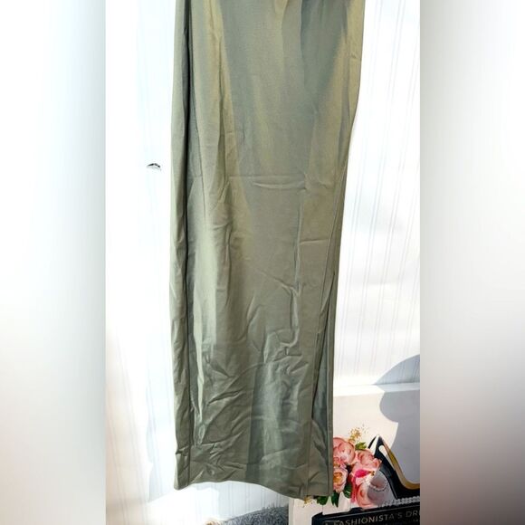 BHLDN Dylan One-Shoulder Satin Side-Slit Gown Sz 0 - Picture 5 of 11